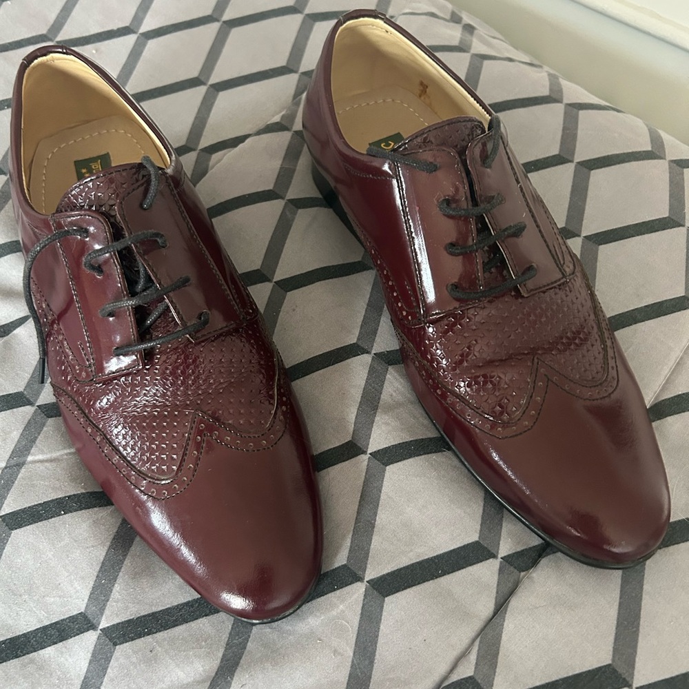 Men's Burgundy Leather Dress Shoes